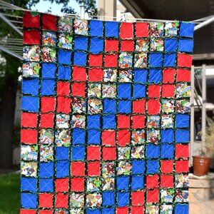 Comic Book Rag Quilt Throw